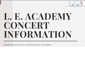 L.E. Academy 2020. Concert Information